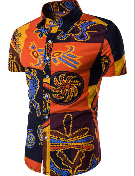 Cămașă casual pentru bărbați, cu mâneci scurte, în mai multe modele de culori