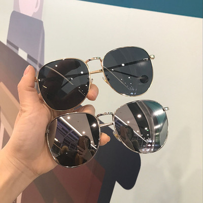 Унисекс слънчеви очила с кръгла форма и тънка рамка в няколко цвята