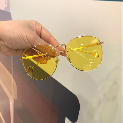 Γυαλιά ηλίου Unisex με στρογγυλό σχήμα και λεπτό πλαίσιο σε διάφορα χρώματα