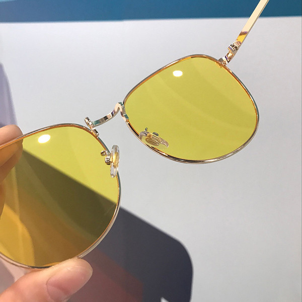 Γυαλιά ηλίου Unisex με στρογγυλό σχήμα και λεπτό πλαίσιο σε διάφορα χρώματα