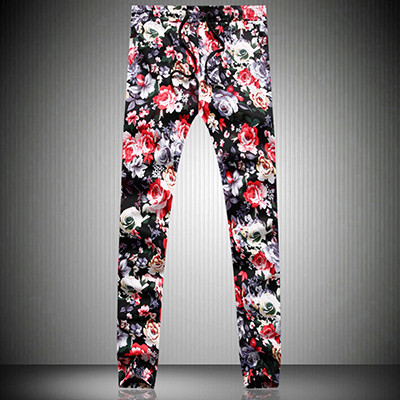 Pantaloni la modă pentru bărbați cu model floral