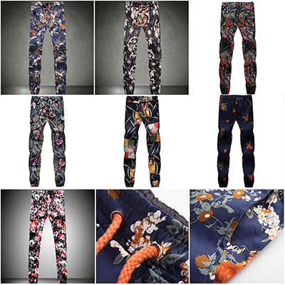 Pantaloni la modă pentru bărbați cu model floral