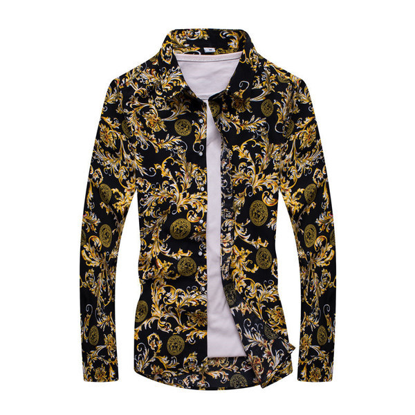 Cămașă pentru bărbați cu mâneci lungi într-un imprimeu modern - mai multe culori