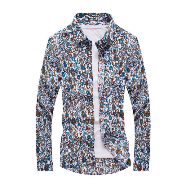 Cămașă pentru bărbați cu mâneci lungi într-un imprimeu modern - mai multe culori