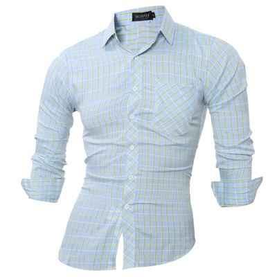 Модерна мъжка риза 3/4 ръкав - Slim модел
