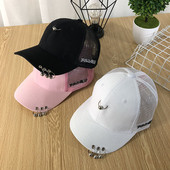 Palarie de vara cu plasa si decor metalic in mai multe culori potrivita pentru barbati si femei