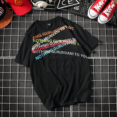 ΝΕΟ Μοντέρνο ανδρικό μπλουζάκι με πολύχρωμη εφαρμογή σε διάφορα χρώματα