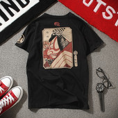 Tricou casual barbatesc cu o aplicatie interesanta in alb-negru