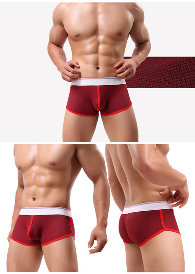 Thin and breathable men`s boxers in five colors