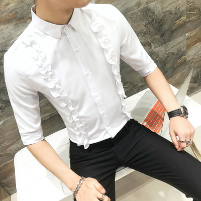 Модерна мъжка риза с интересни детайли - Slim модел