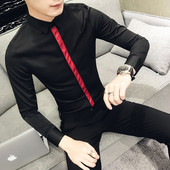 Camasa barbati model nou in culorile alb si negru - model Slim