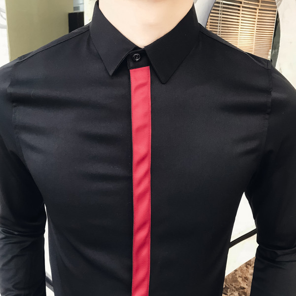 Camasa barbati model nou in culorile alb si negru - model Slim