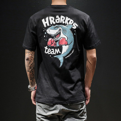 Tricou casual barbatesc cu aplicatie colorata in mai multe culori