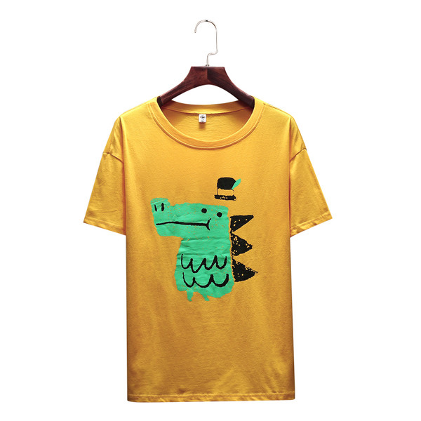 Tricou bărbătesc din bumbac cu decolteu O și aplicație colorată în două culori