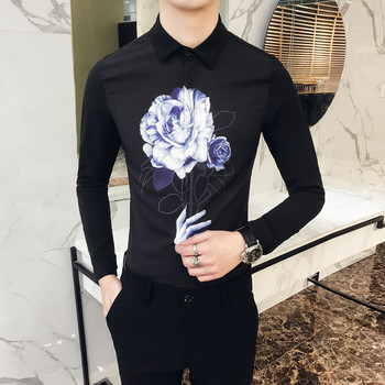 Μοντέρνο πουκάμισο ατόμων με τριαντάφυλλο - Λεπτό μοντέλο