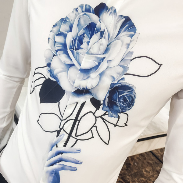 Μοντέρνο πουκάμισο ατόμων με τριαντάφυλλο - Λεπτό μοντέλο