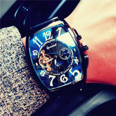 Ceas mare pentru barbati in mai multe culori cu curea din piele