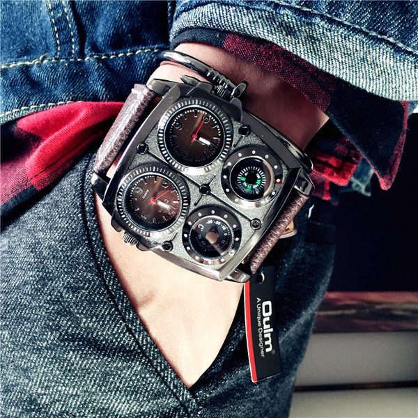 Ceas de bărbați extravagant în negru și maro