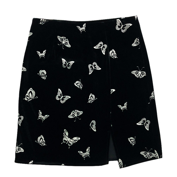 Fusta de dama cu talie inalta de catifea