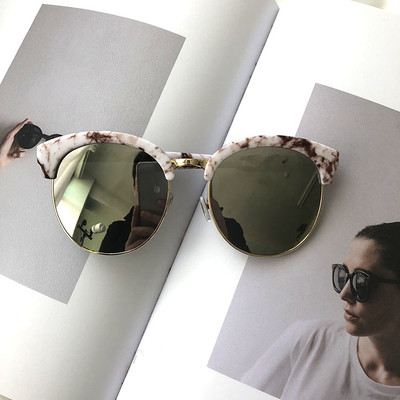 Κυρίες γυαλιά ηλίου στρογγυλεμένο μοτίβο σε τρία χρώματα