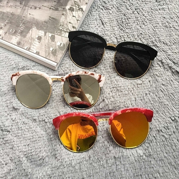 Κυρίες γυαλιά ηλίου στρογγυλεμένο μοτίβο σε τρία χρώματα