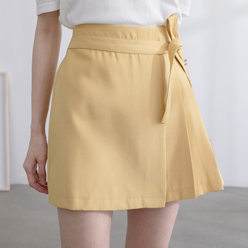 Σύγχρονη φούστα κυρίες με ψηλή μέση με κορδέλα