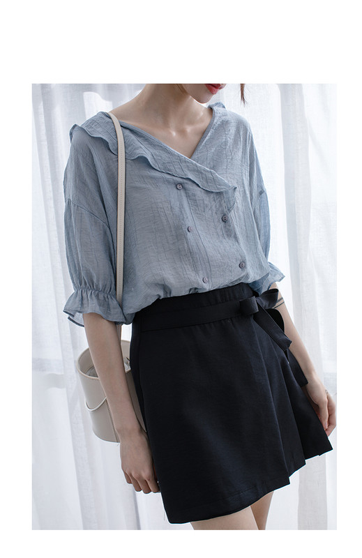 Σύγχρονη φούστα κυρίες με ψηλή μέση με κορδέλα