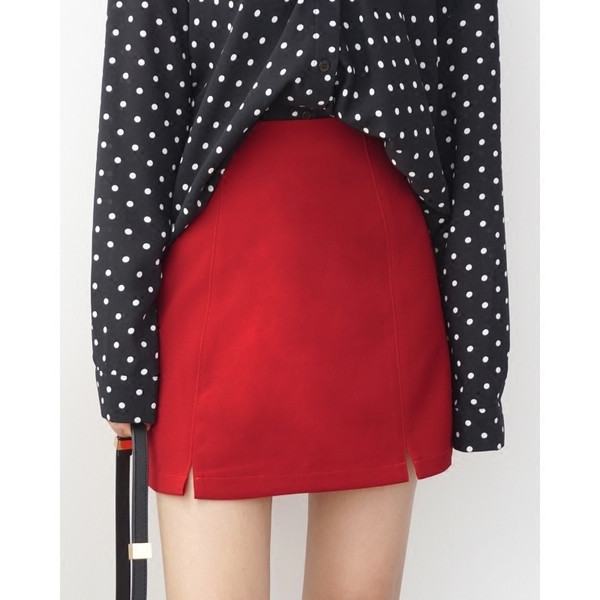 Fusta de dama eleganta cu talie inalta in doua culori