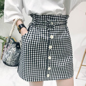 Fusta dama in carouri in doua culori