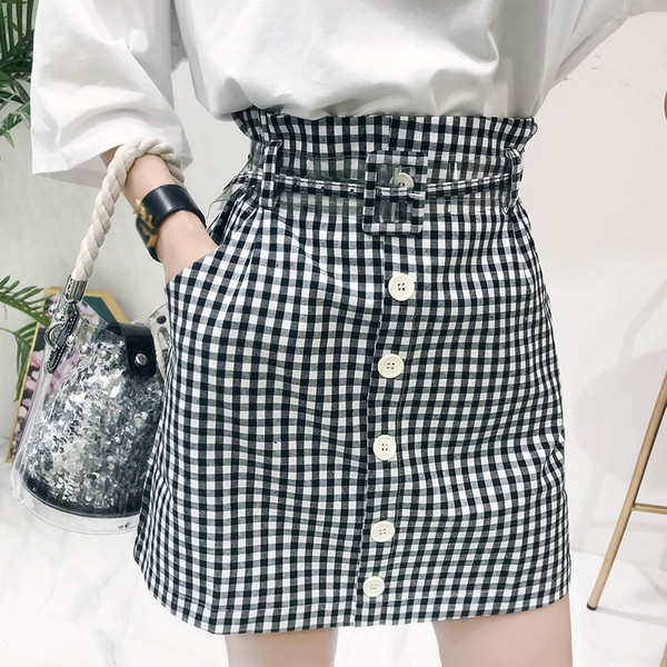 Fusta dama in carouri in doua culori