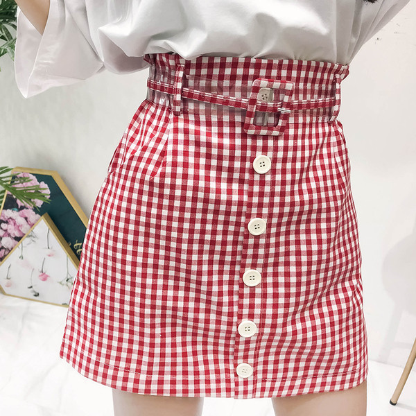 Fusta dama in carouri in doua culori