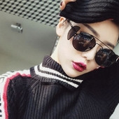 Σύγχρονα κυρίες γυαλιά ηλίου με στρογγυλό σχήμα σε τρία χρώματα