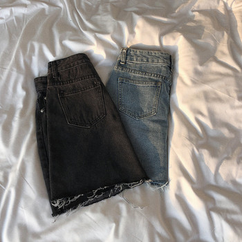 Φούστα denim "denim" με υψηλή μέση σε δύο χρώματα