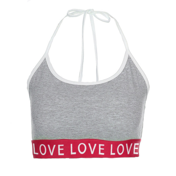 Top de damă sport-casual cu bandă elastică largă și inscripție în două culori