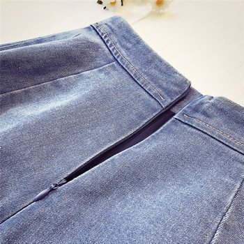 Γυναικεία φούστα denim με floral μοτίβα