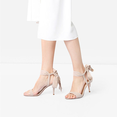 Sandale de dama elegante cu sireturi in doua culori