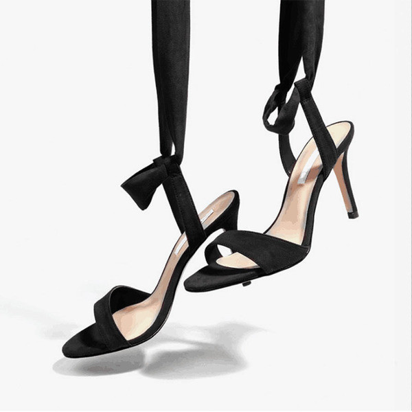 Sandale de dama elegante cu sireturi in doua culori