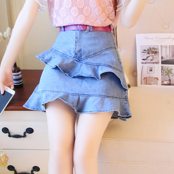 Γυναικεία φούστα με ψηλά τιμόνια