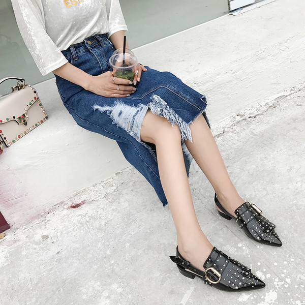 Fusta lungă de blugi de damă modernă