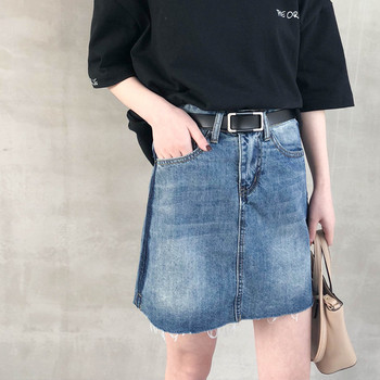 Κομψή φούστα denim με υψηλή μέση