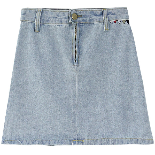 Fusta de dama din denim de culoare deschisa