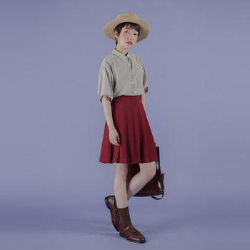 Fusta de dama cu talie inalta in doua culori