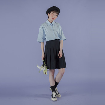 Fusta de dama cu talie inalta in doua culori