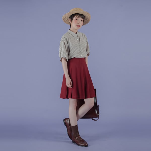 Fusta de dama cu talie inalta in doua culori