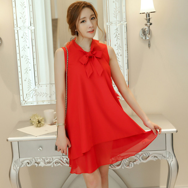 Γυναικεία φόρεμα σιφόν με κορδέλα σε διάφορα χρώματα