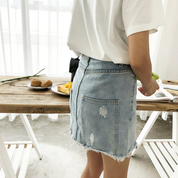 Fusta de dama scurta din denim actuala in doua culori