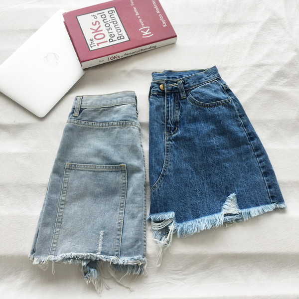 Fusta de dama scurta din denim actuala in doua culori