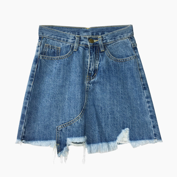 Fusta de dama scurta din denim actuala in doua culori