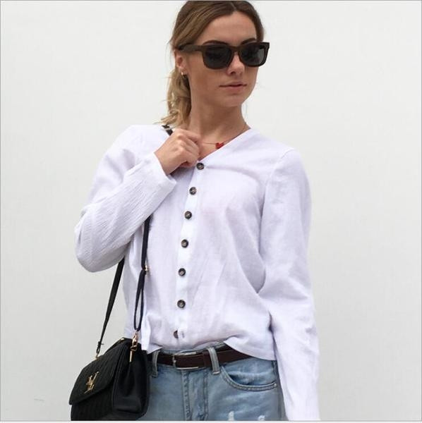 Cămașă de damă albă casual model NOU