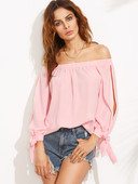 Bluză de damă cu umeri deschiși și mâneci lungi